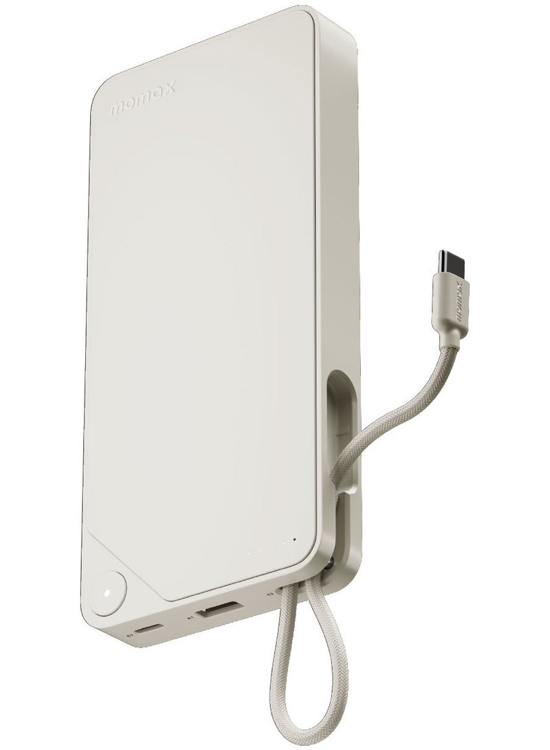 1-Power X Battery Pack 20000 mAh Power Bank with Built-in USB-C PD Cable - White