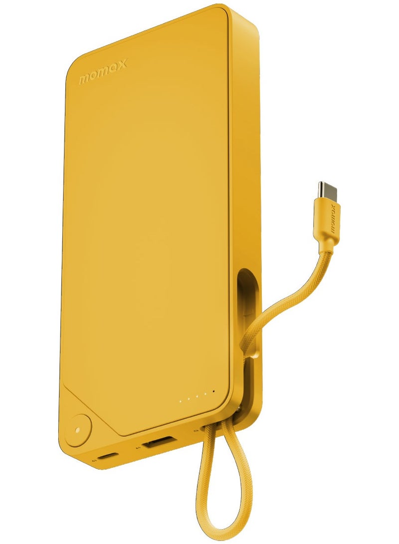 1-Power X Battery Pack 20000 mAh Power Bank with Built-in USB-C PD Cable - Yellow