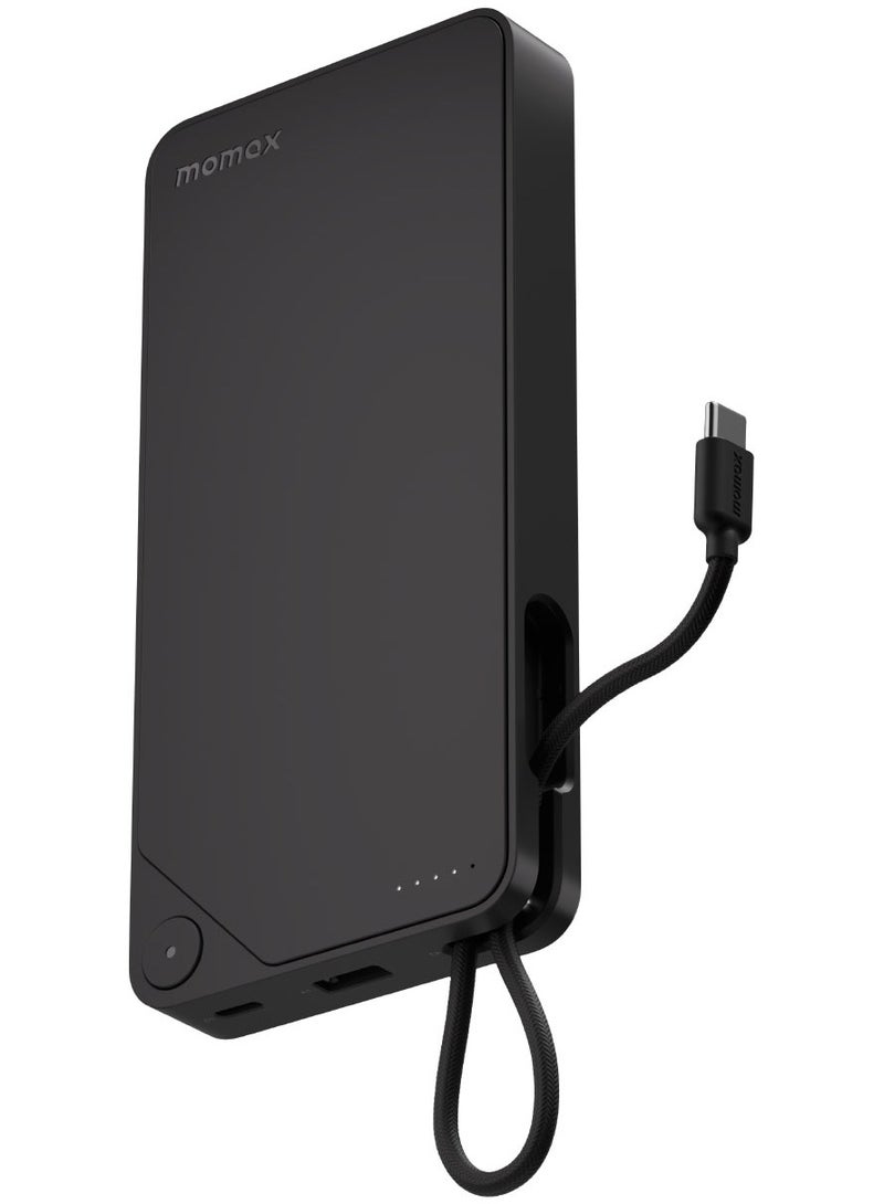 1-Power X Battery Pack 20000 mAh Power Bank with Built-in USB-C PD Cable - Black