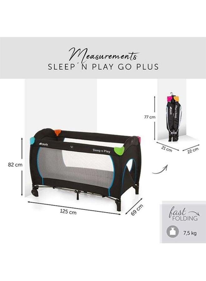 Sleep And Play Go Plus Travel Cot - 	 Black/White