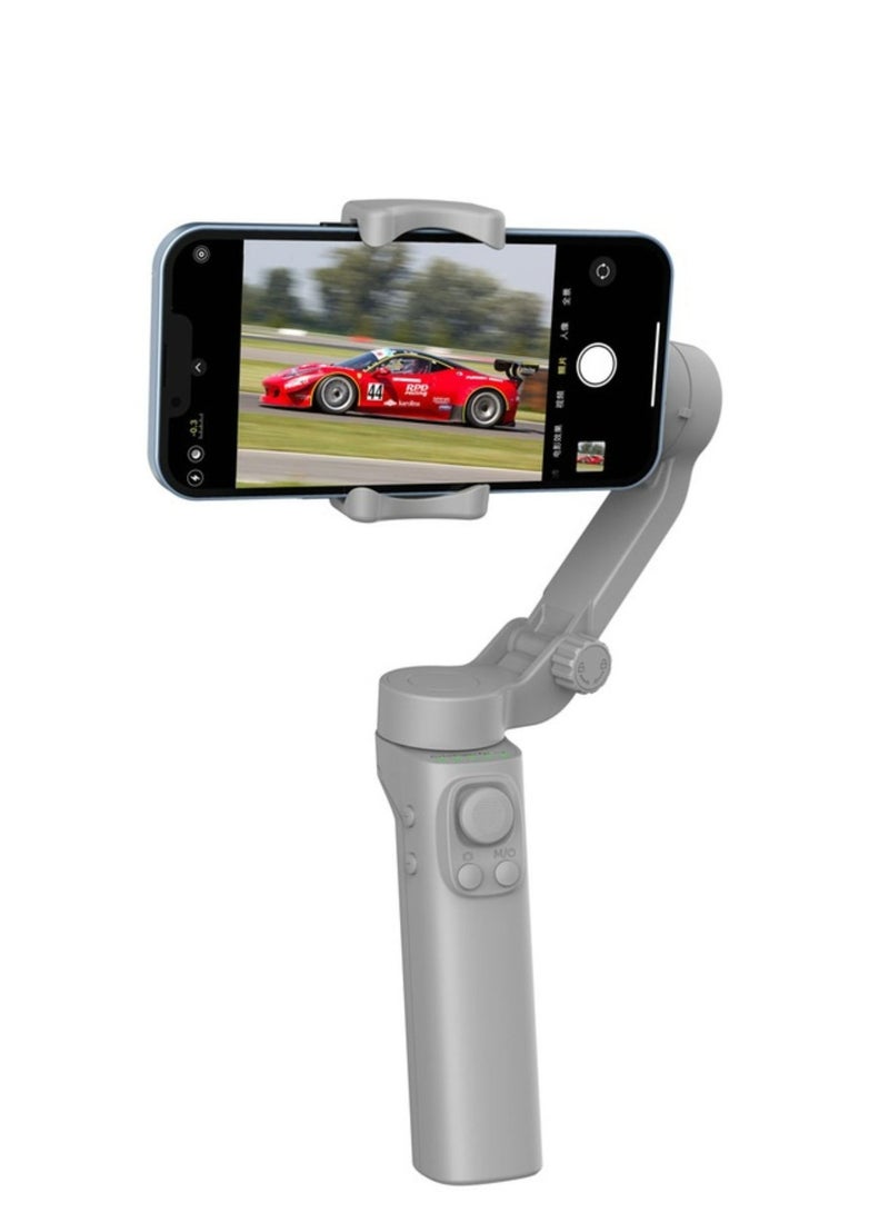 3-Axis Gimbal Stabilizer With AI Face & Object Tracking, Rolling, Pitching & Pan Angles, Versatile Sooting Modes, 7 Hrs Continous Working Time, 2200mAh Built In Battery, Android/iOS App- Gray