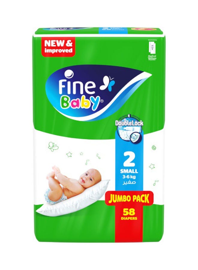 58-Piece Diapers Small (Size 2) (3-6 KG)