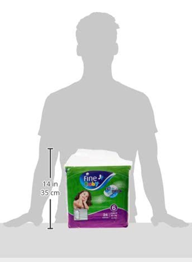 Baby Diapers, Size 6, 16+ Kg, 24 Count - Junior, Double Lock Technology Prevents Leakage