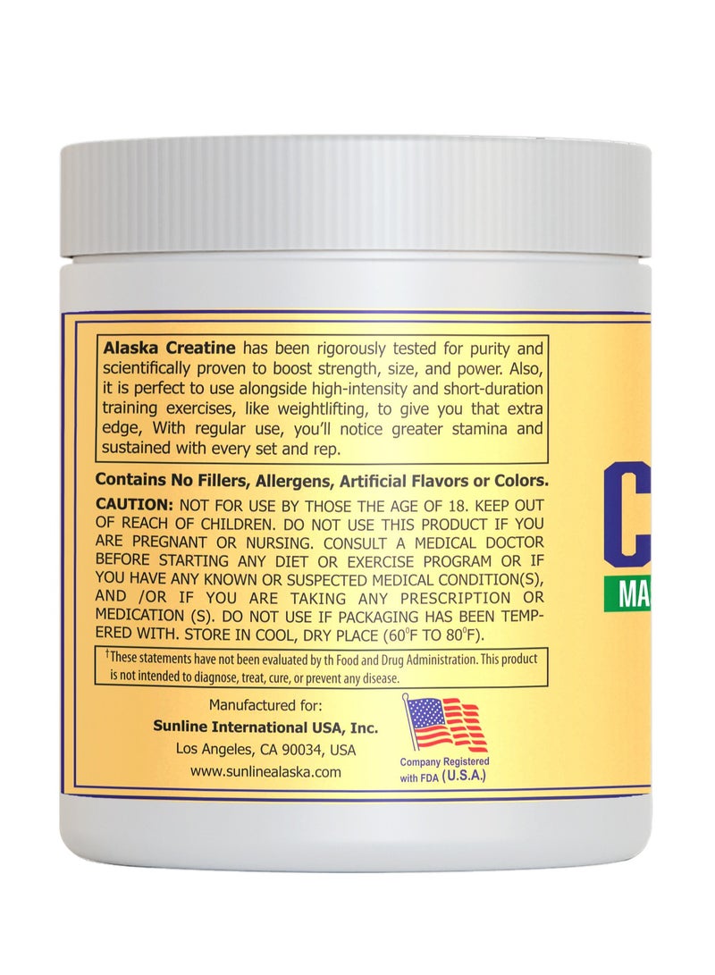 Creatine Monohydrate 5000mg, 60 Servings - Pure Powder for Muscle Fuel & Lean Mass