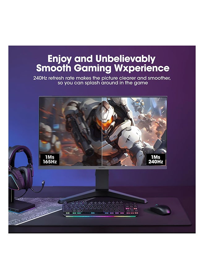 27 inch Gaming Monitor - WQHD (2560x1440) Computer Monitor, 240Hz, 1ms, Extreme Low Motion Blur, Adaptive Sync, HDR400, HDMI DisplayPort 2K Monitor, VESA Mountable, Black 27E3QK