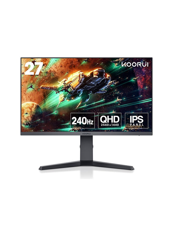 27 inch Gaming Monitor - WQHD (2560x1440) Computer Monitor, 240Hz, 1ms, Extreme Low Motion Blur, Adaptive Sync, HDR400, HDMI DisplayPort 2K Monitor, VESA Mountable, Black 27E3QK