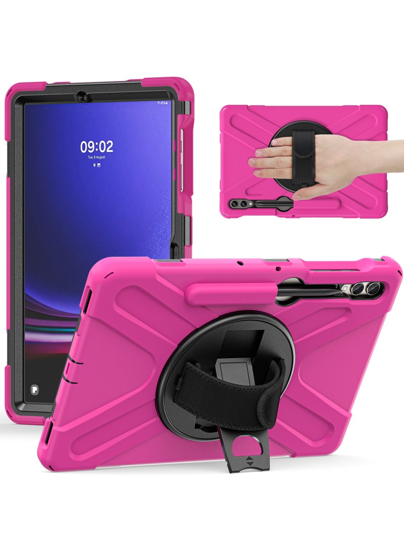 Rugged Case for 12.4 inch Galaxy Tab S9 Plus 2023/ S9 FE+ / S8 Plus 2022/ S7 FE 2021/ S7 Plus 2020 Case with S Pen Holder Heavy Duty Shockproof Protective Cover with Hand Strap