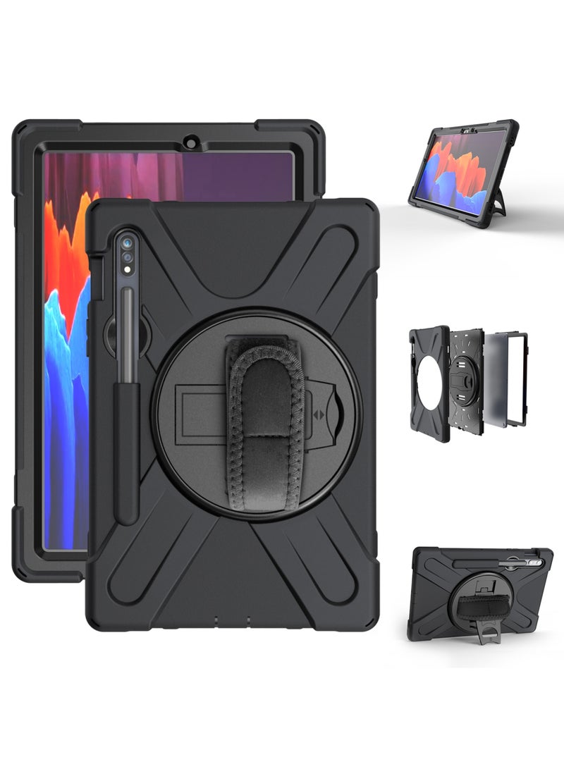 Cover Case For Samsung Galaxy Tab S9 11 Inch/ S9 FE 10.9 Inch Case 2023/Tab S8 11 Inch 2022/Tab S7 11 Inch 2020 Silicone Case with 360 Rotating Kickstand Handle Grip S Pen Holder