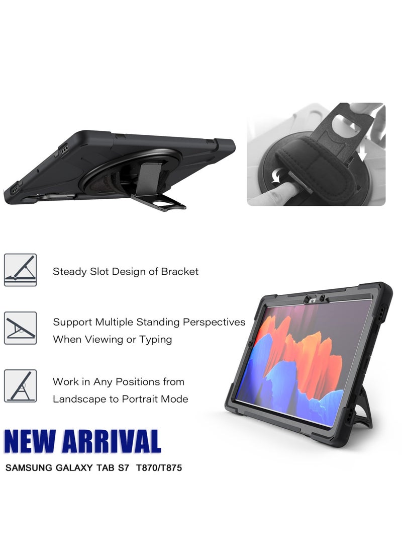 Cover Case For Samsung Galaxy Tab S9 11 Inch/ S9 FE 10.9 Inch Case 2023/Tab S8 11 Inch 2022/Tab S7 11 Inch 2020 Silicone Case with 360 Rotating Kickstand Handle Grip S Pen Holder