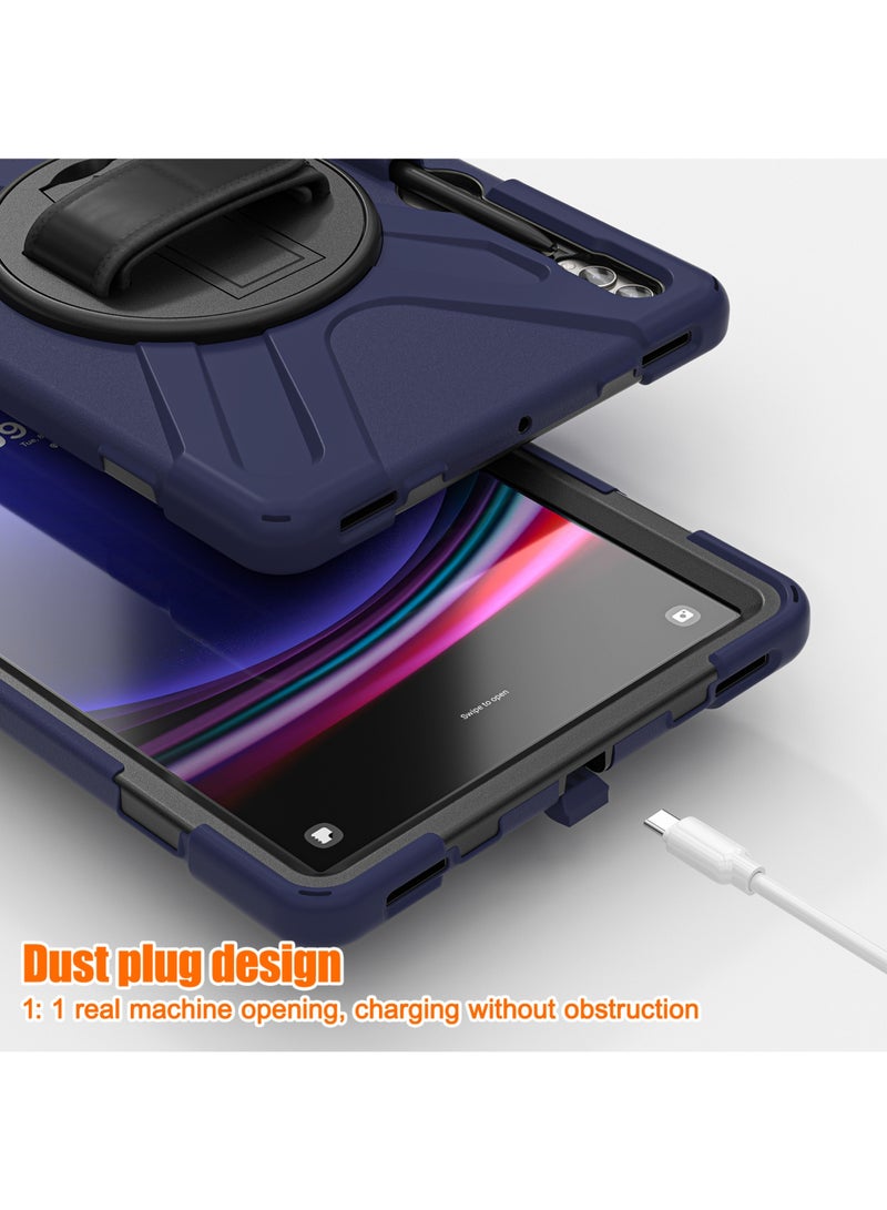 Case for Samsung Galaxy Tab S10 Plus 12.4 Inch 2024/Tab S9 Plus 12.4 2023/S9 FE Plus 12.4 2023/S8 Plus 2022/ S7 FE 2021/ S7 Plus 2020 Case with S Pen Holder Heavy Duty Shockproof Protective Cover with Hand Strap S-Pen Holder/Handle/Rotating Kickstand