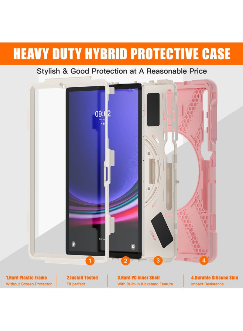 Cover Case For Samsung Galaxy Tab S9 11 Inch/ S9 FE 10.9 Inch Case 2023/Tab S8 11 Inch 2022/Tab S7 11 Inch 2020 Silicone Case with 360 Rotating Kickstand Handle Grip S Pen Holder