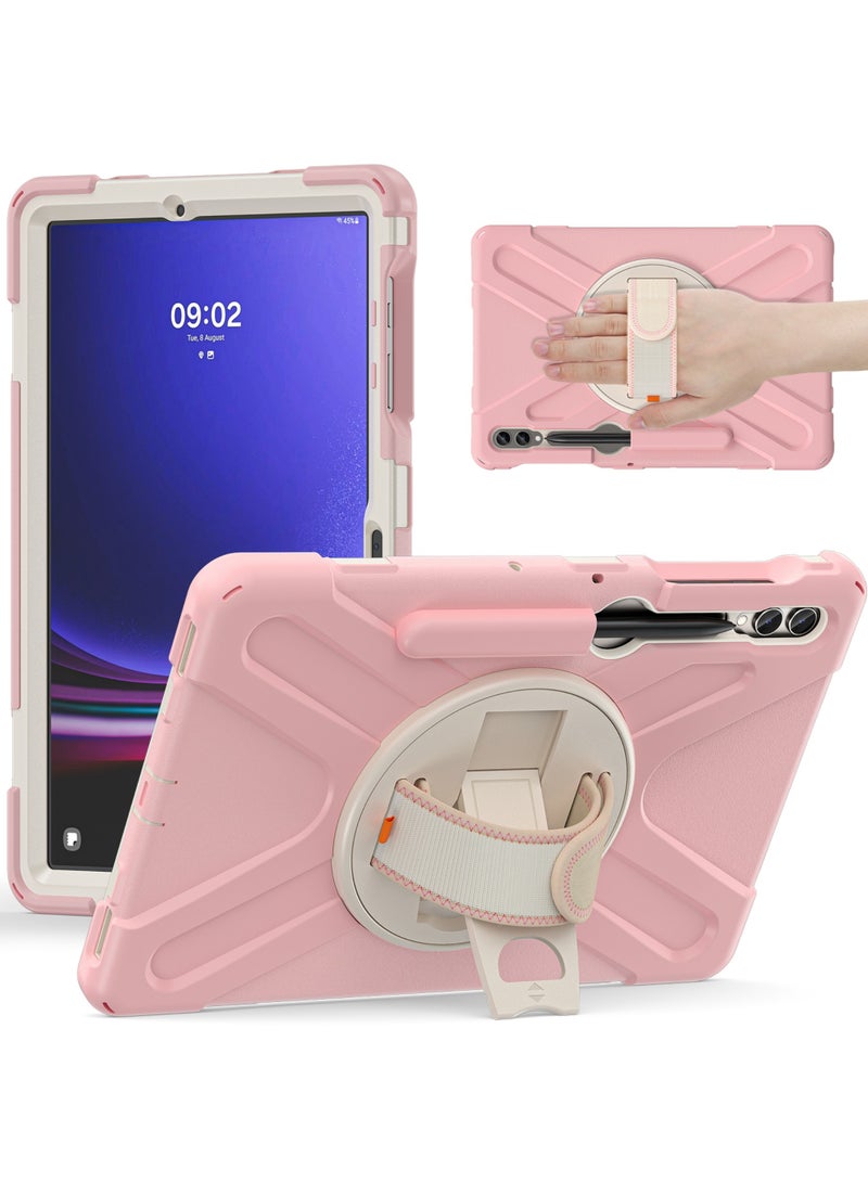 Cover Case For Samsung Galaxy Tab S9 11 Inch/ S9 FE 10.9 Inch Case 2023/Tab S8 11 Inch 2022/Tab S7 11 Inch 2020 Silicone Case with 360 Rotating Kickstand Handle Grip S Pen Holder