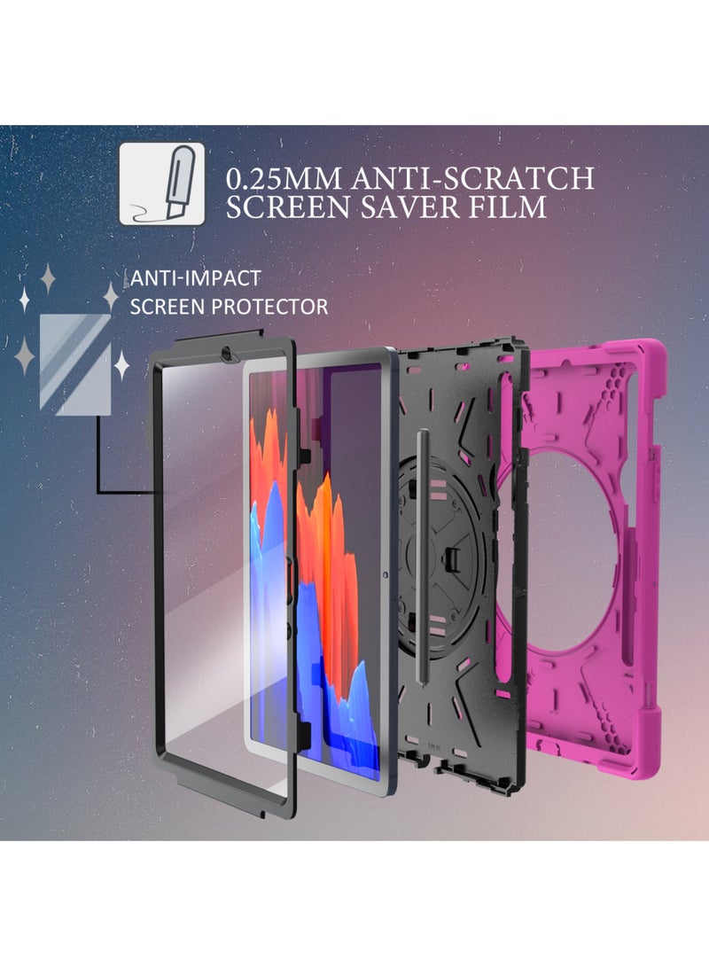Cover Case For Samsung Galaxy Tab S9 11 Inch/ S9 FE 10.9 Inch Case 2023/Tab S8 11 Inch 2022/Tab S7 11 Inch 2020 Silicone Case with 360 Rotating Kickstand Handle Grip S Pen Holder