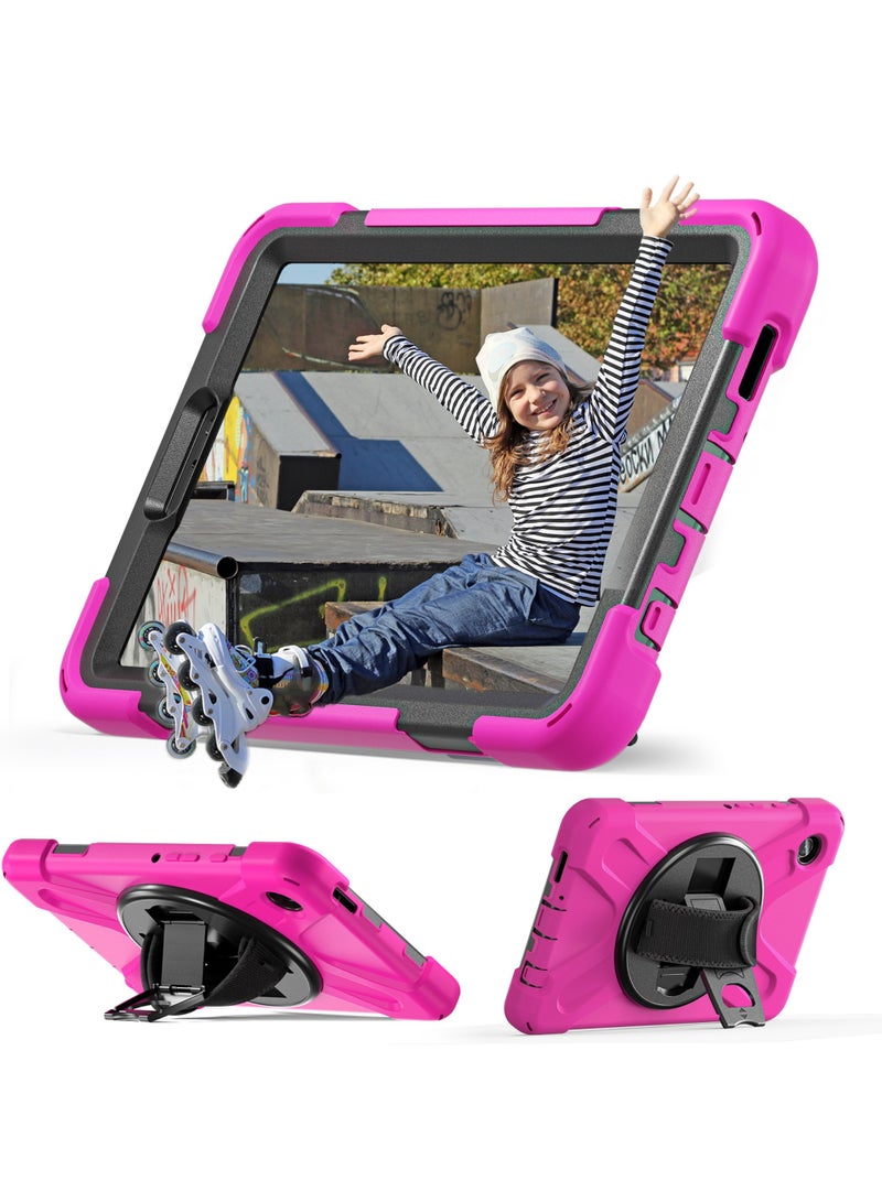 Samsung Galaxy Tab A9 Case 8.7 Inch 2023 SM-X110/X115/X117 for Kids with Screen Protector | Heavy Duty Shockproof Case with Rotating Stand Hand Strap for Galaxy Tab A9 Tablet 2023