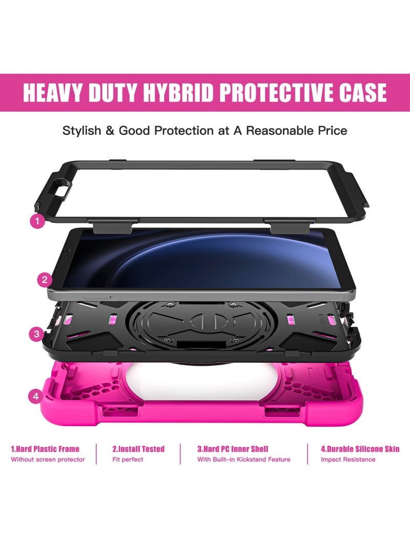 Samsung Galaxy Tab A9 Case 8.7 Inch 2023 SM-X110/X115/X117 for Kids with Screen Protector | Heavy Duty Shockproof Case with Rotating Stand Hand Strap for Galaxy Tab A9 Tablet 2023