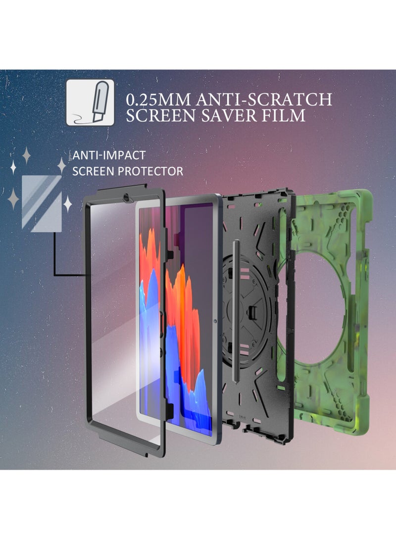 Cover Case For Samsung Galaxy Tab S9 11 Inch/ S9 FE 10.9 Inch Case 2023/Tab S8 11 Inch 2022/Tab S7 11 Inch 2020 Silicone Case with 360 Rotating Kickstand Handle Grip S Pen Holder