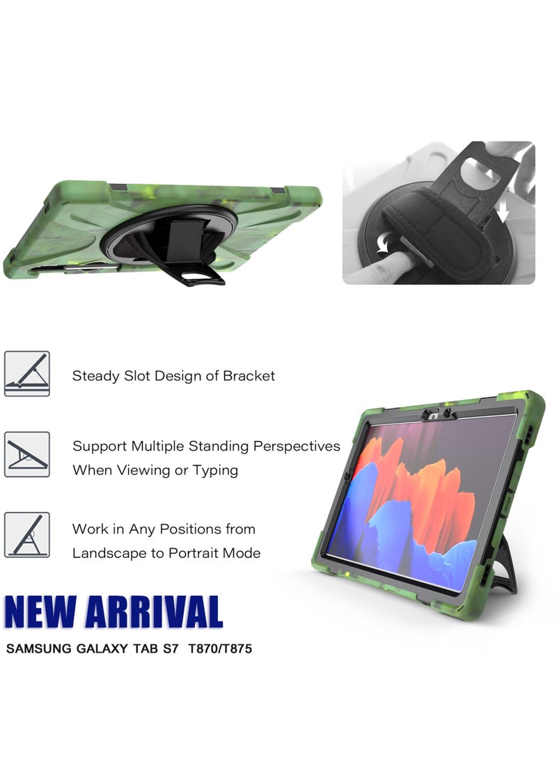 Cover Case For Samsung Galaxy Tab S9 11 Inch/ S9 FE 10.9 Inch Case 2023/Tab S8 11 Inch 2022/Tab S7 11 Inch 2020 Silicone Case with 360 Rotating Kickstand Handle Grip S Pen Holder