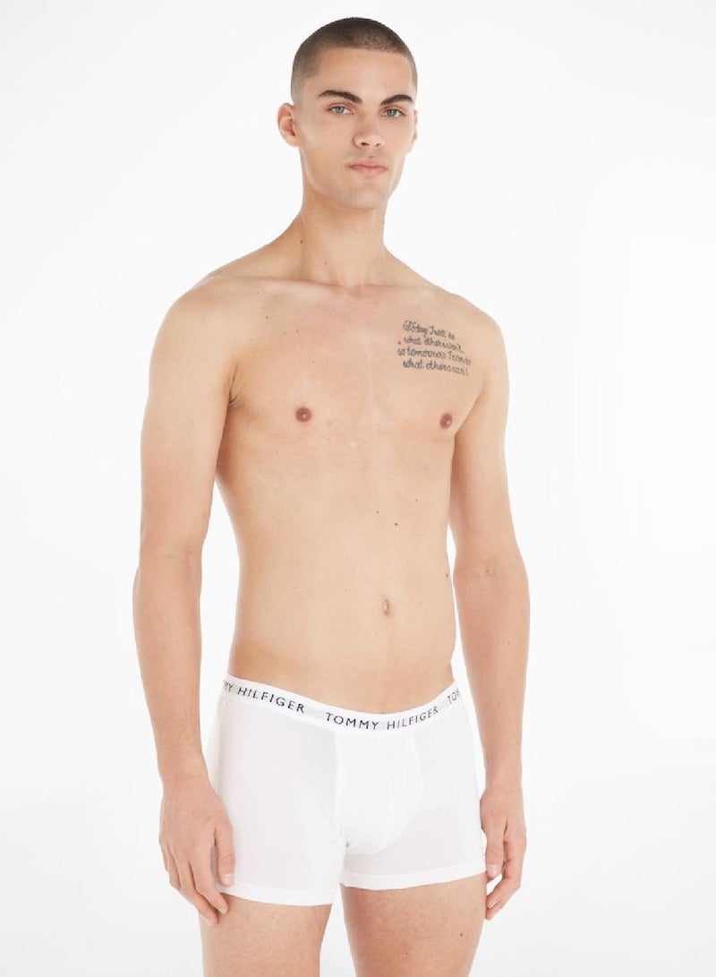 Men's 3 Pack Trunks - Cotton, White