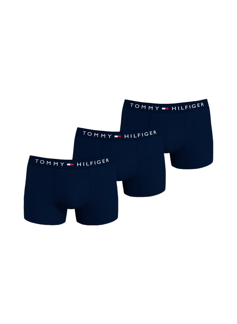 Men's 3-Pack TH Original Logo Waistband Trunks - Cotton, Blue