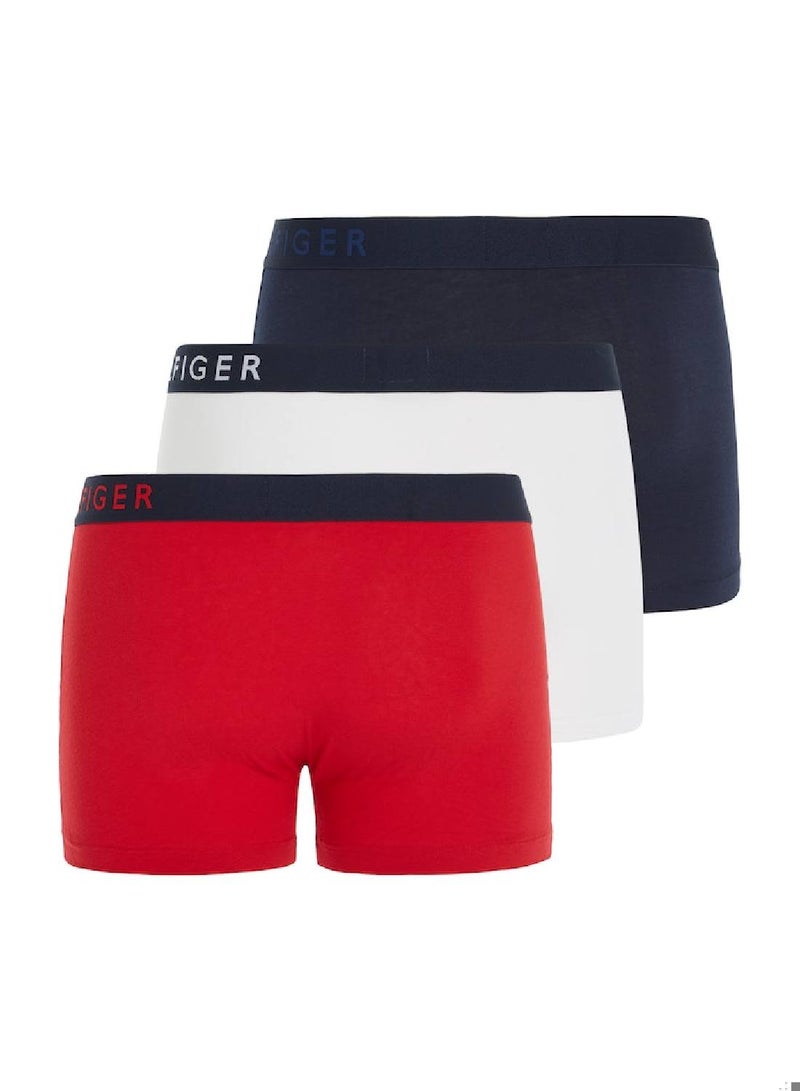 Men's 3 Pack Trunks - Cotton, Multicolor