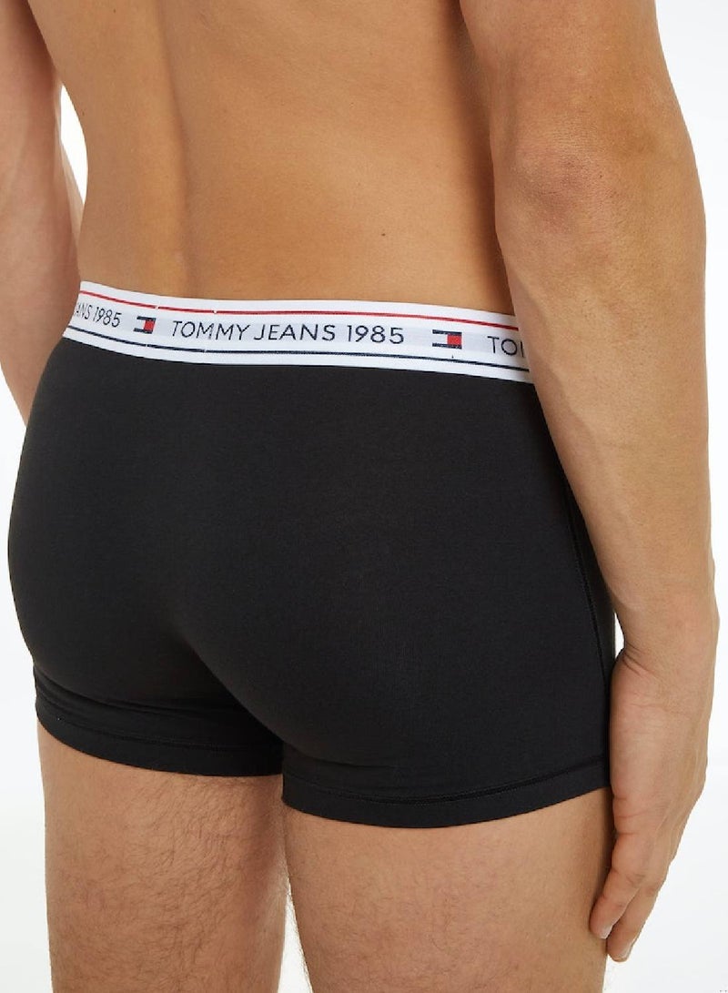 Men's 3 Pack Trunks - Cotton, Black