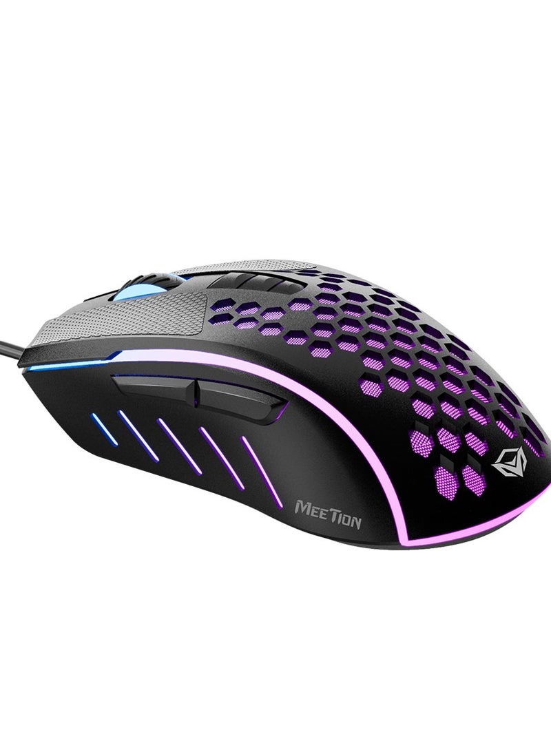 MT-GM015 RGB Gaming Mouse 6400 DPI Laser Sensor Tracking Gaming Mouse Programmable Customized RGB Light Matte Soft-Touch Plastic Gaming Mouse