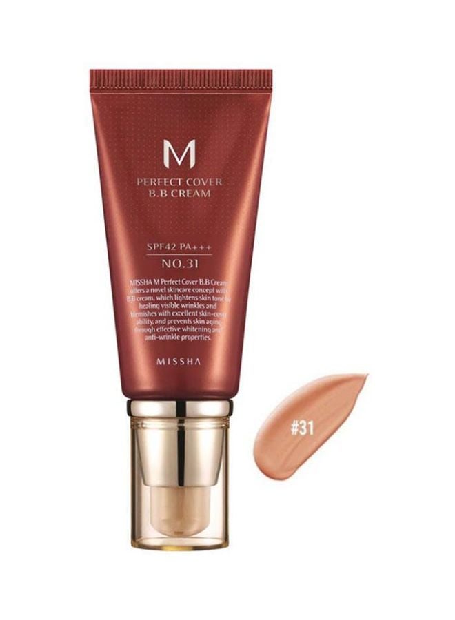 M Perfect Cover BB Cream With SPF 42 PA+++ Golden Beige