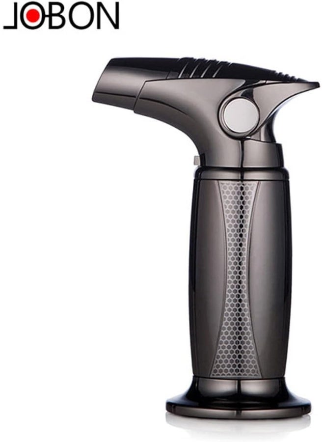 Alsaqer-Jobon Jet Flame Windproof Butane Gas Lighter-Bakhoor Charcoal Lighter-Jobon Torch Lighter-BBQ Lighter (Gas not Included)-(Black)
