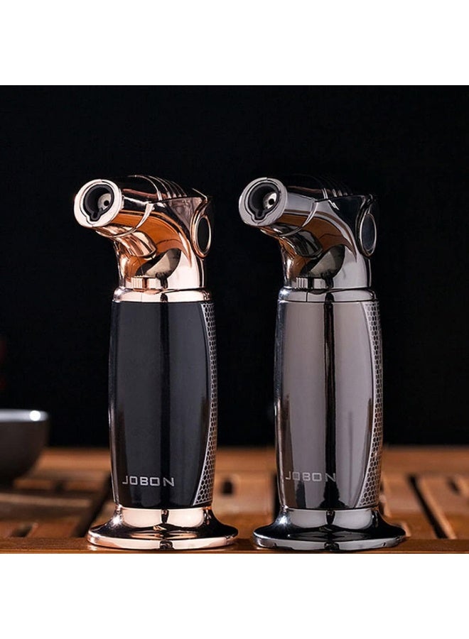 Alsaqer-Jobon Jet Flame Windproof Butane Gas Lighter-Bakhoor Charcoal Lighter-Jobon Torch Lighter-BBQ Lighter (Gas not Included)-(Black)
