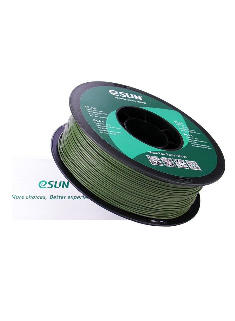 Esun 3D Printer Filament PLA+ 1.75 mm Dimensional Accuracy +/- 0.05 mm 1 Kg (2.2 lbs) Spool 3D Printing Material for 3D Printers – Olive Green