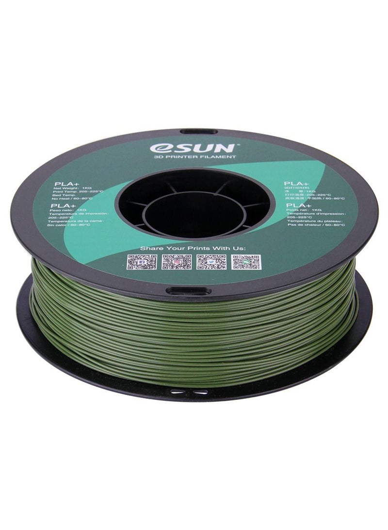 Esun 3D Printer Filament PLA+ 1.75 mm Dimensional Accuracy +/- 0.05 mm 1 Kg (2.2 lbs) Spool 3D Printing Material for 3D Printers – Olive Green