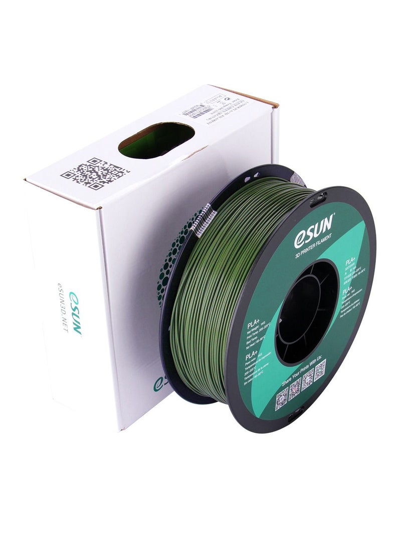 Esun 3D Printer Filament PLA+ 1.75 mm Dimensional Accuracy +/- 0.05 mm 1 Kg (2.2 lbs) Spool 3D Printing Material for 3D Printers – Olive Green