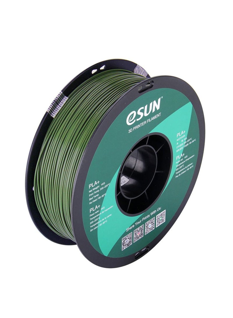 Esun 3D Printer Filament PLA+ 1.75 mm Dimensional Accuracy +/- 0.05 mm 1 Kg (2.2 lbs) Spool 3D Printing Material for 3D Printers – Olive Green