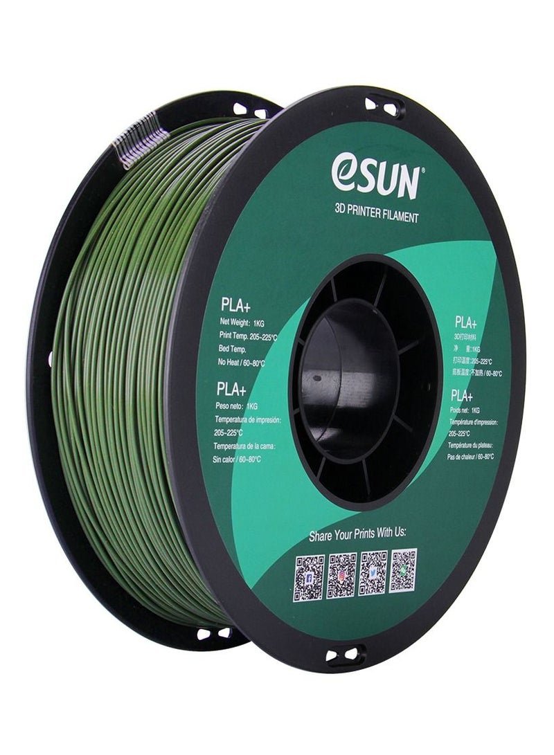 Esun 3D Printer Filament PLA+ 1.75 mm Dimensional Accuracy +/- 0.05 mm 1 Kg (2.2 lbs) Spool 3D Printing Material for 3D Printers – Olive Green