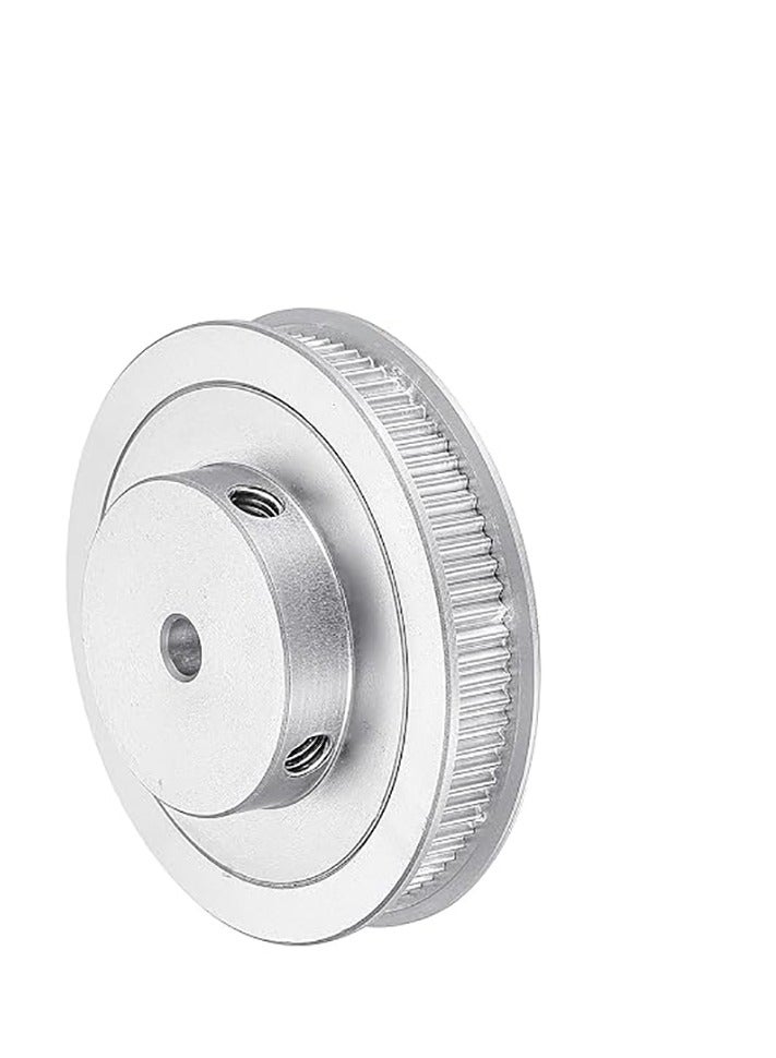 80 Teeth 5mm Bore Timing Pulley, Aluminium Synchronous Wheel Silver with M5 Screw for 3D Printer Belt, CNC Machine