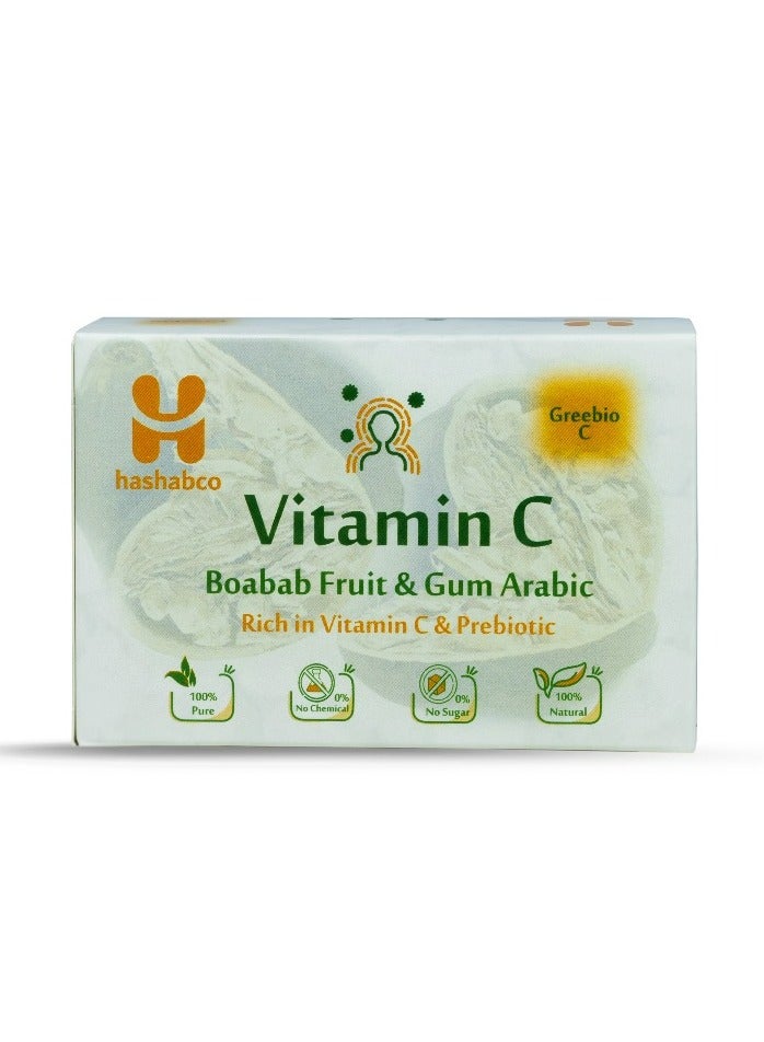 Greebio C - Baobab Fruit & Gum Arabic - Rich in Vitamin C & Prebiotic - 14 Sachets