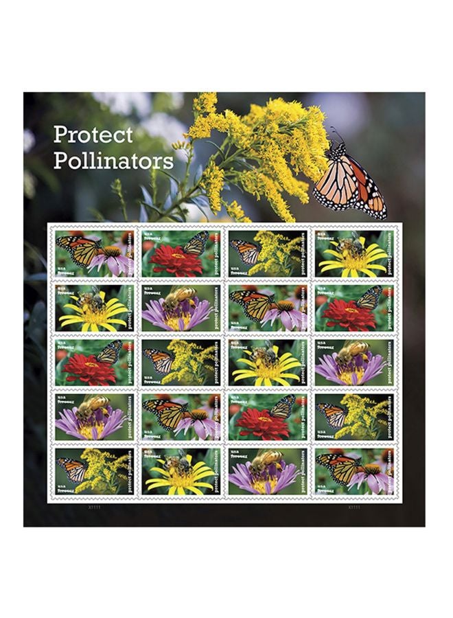 20-Piece Protect Pollinators Postage Stamps