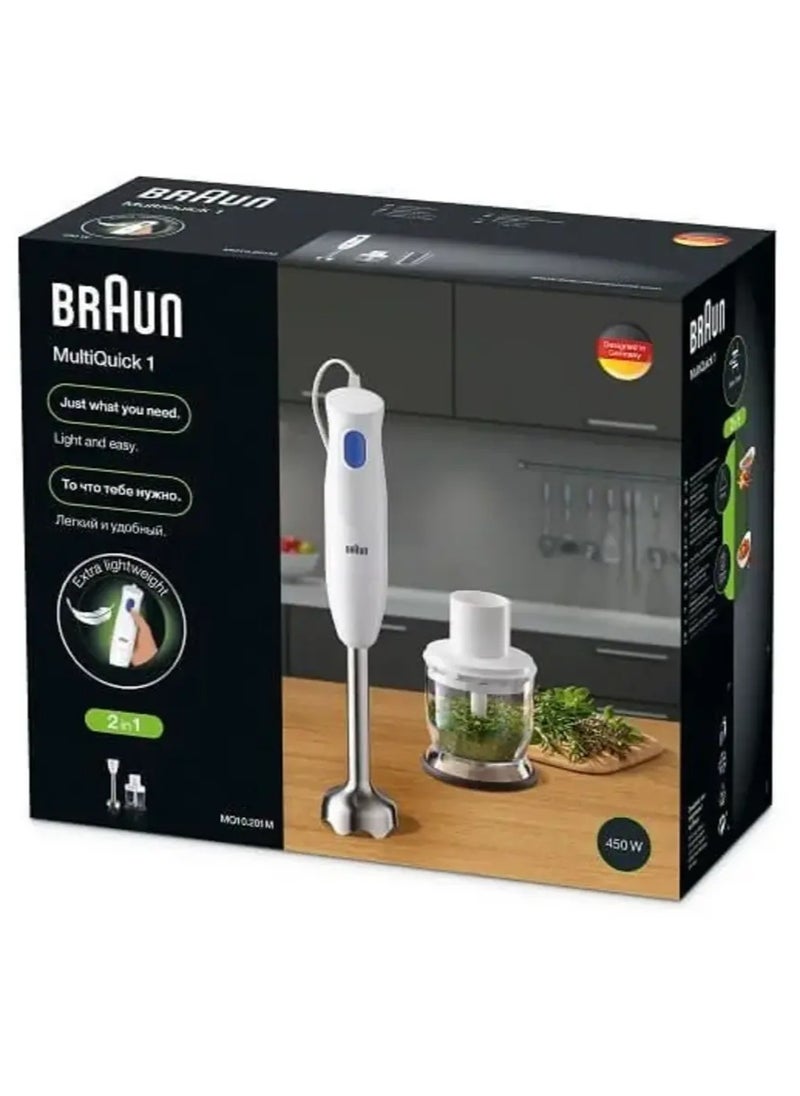 Braun Hand Blender 450Watt MultiQuick 1 - White & Blue