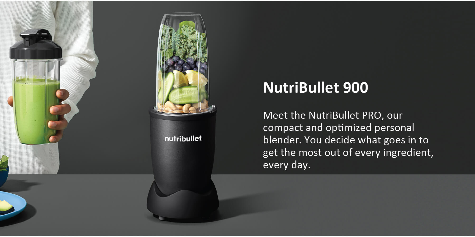 9 Piece Set, Multi-Function High Speed Blender, Mixer System with Nutrient Extractor, Smoothie Maker, All Black 700 ml 900 W NB9-1212AK Black