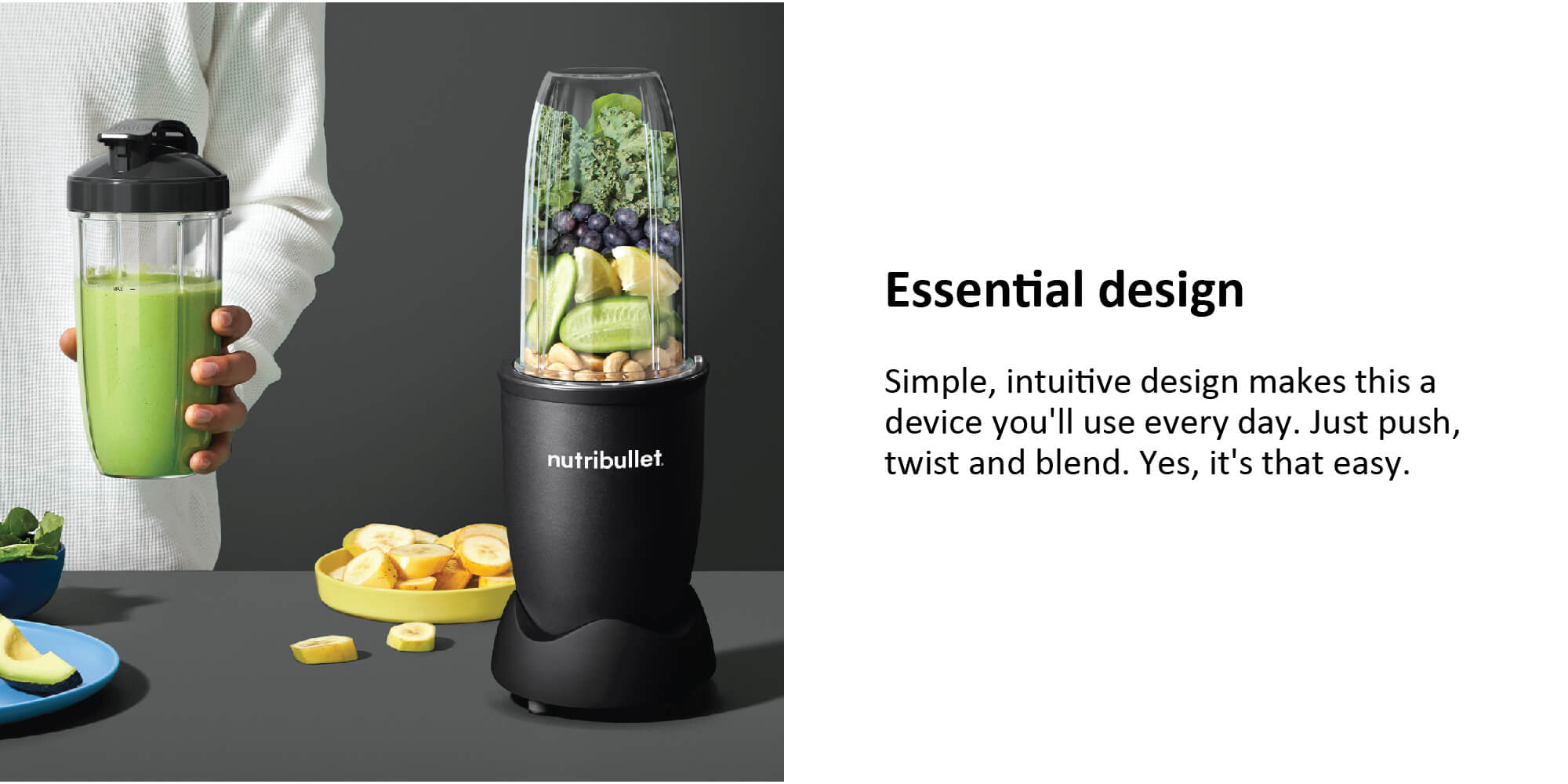 9 Piece Set, Multi-Function High Speed Blender, Mixer System with Nutrient Extractor, Smoothie Maker, All Black 700 ml 900 W NB9-1212AK Black