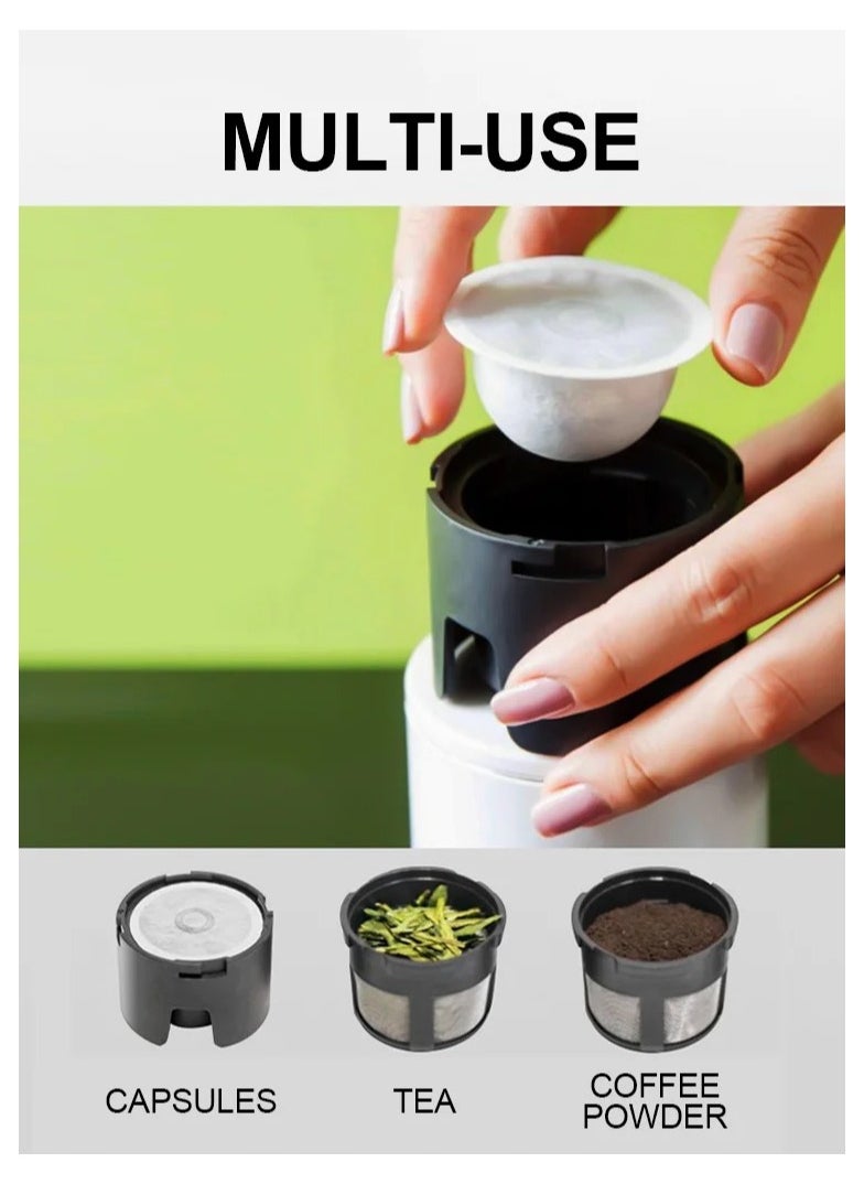 Outdoor small portable mini electric coffee machine, office and household coffee powder, capsule universal machine, requires heated water for use,Electric, Mini