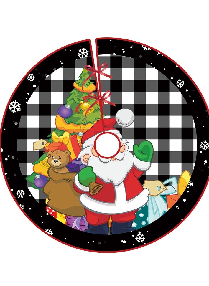 New Christmas Snowman Pattern Christmas Tree Bottom Decoration Creative Santa Claus Tree Skirt