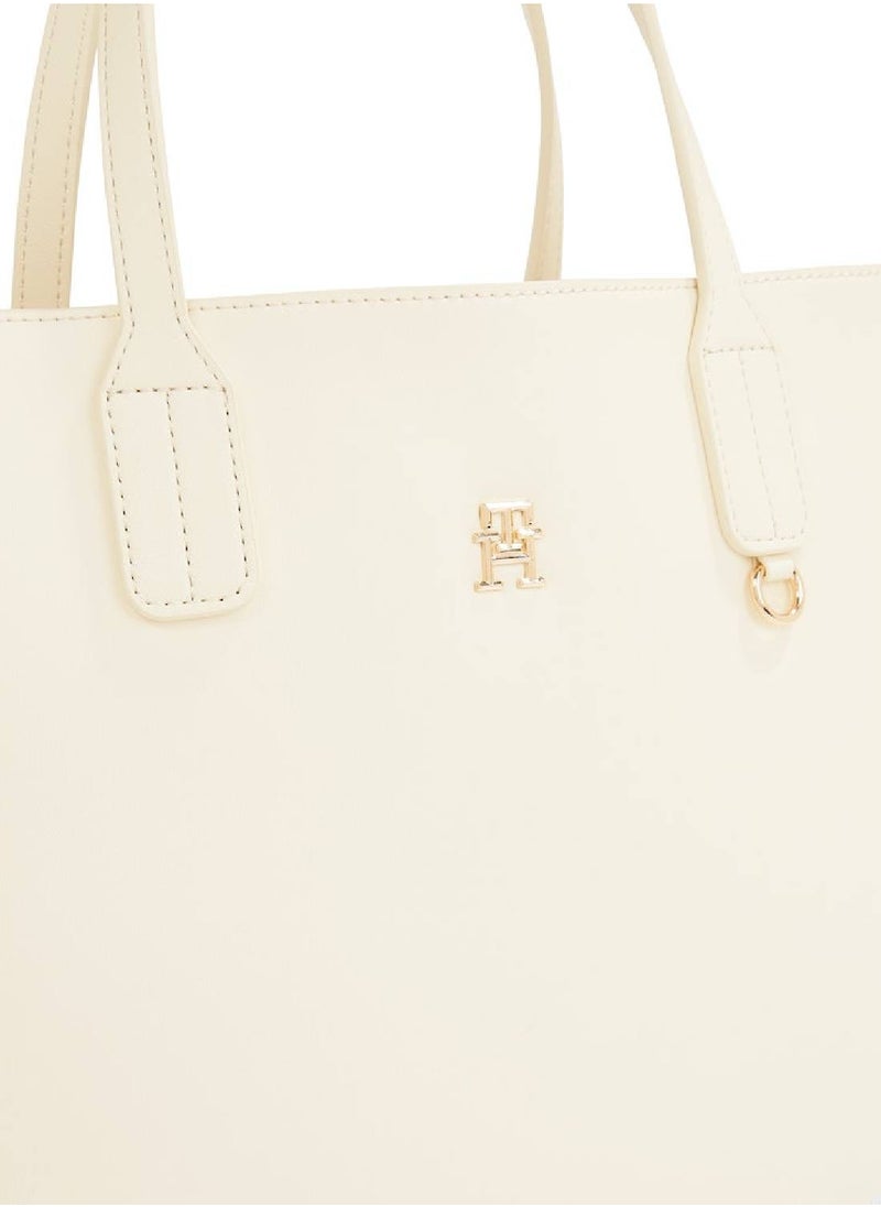 Women's Iconic Tommy Satchel - faux leather, Beige