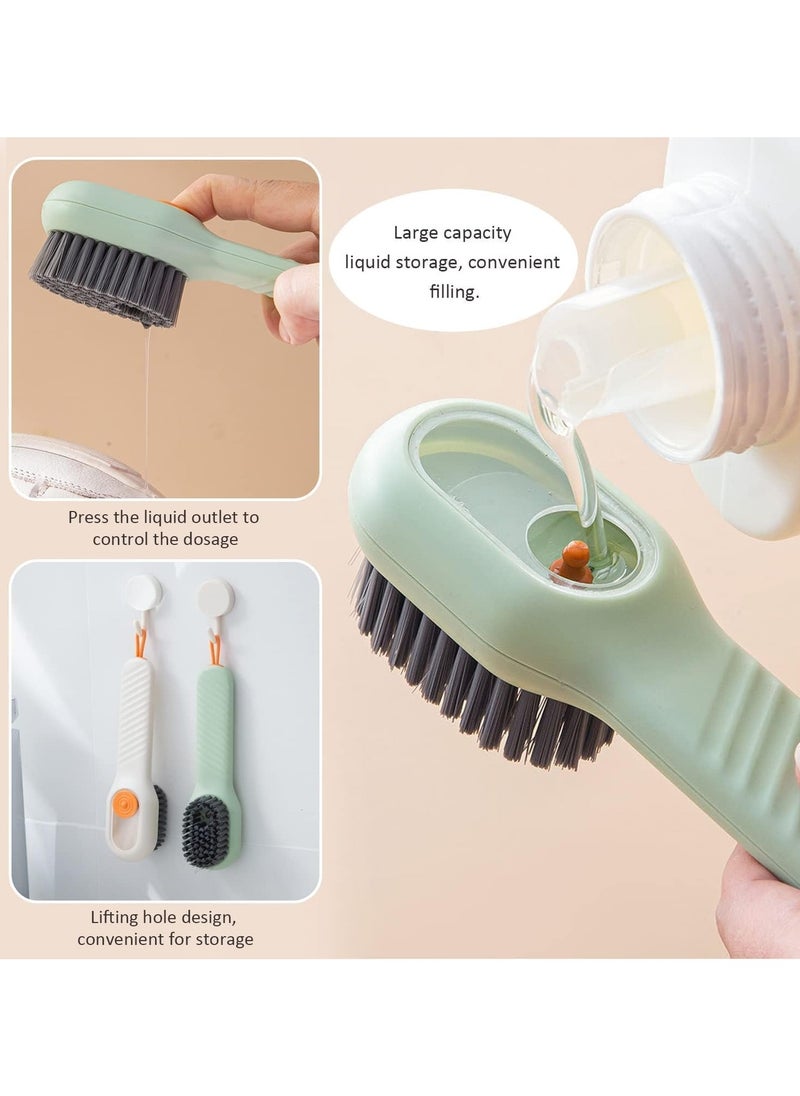 Shoe Brush for Leather Shoes, Black & Brown Cleaning Polish Kit, Boot Cleaner, Shine & Care with Horse Hair Soft Bristles, Soap Dispensing Brush