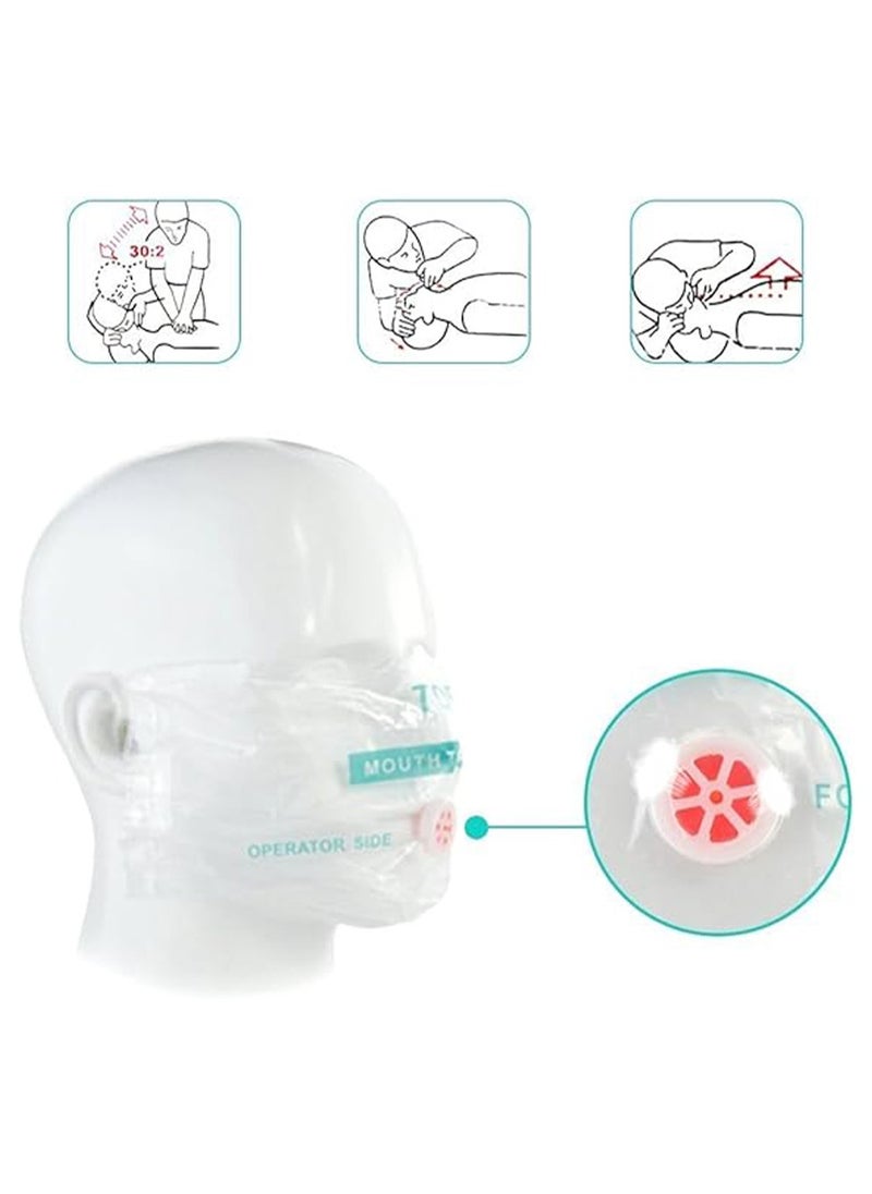 10 Pcs CPR Face Shield Mask,CPR Emergency Breathing Mask,Keychain Keying Emergency Kit,CPR Face Shields Pocket Mask for First Aid or CPR Training,Safety & Survival Gear(Red-10)