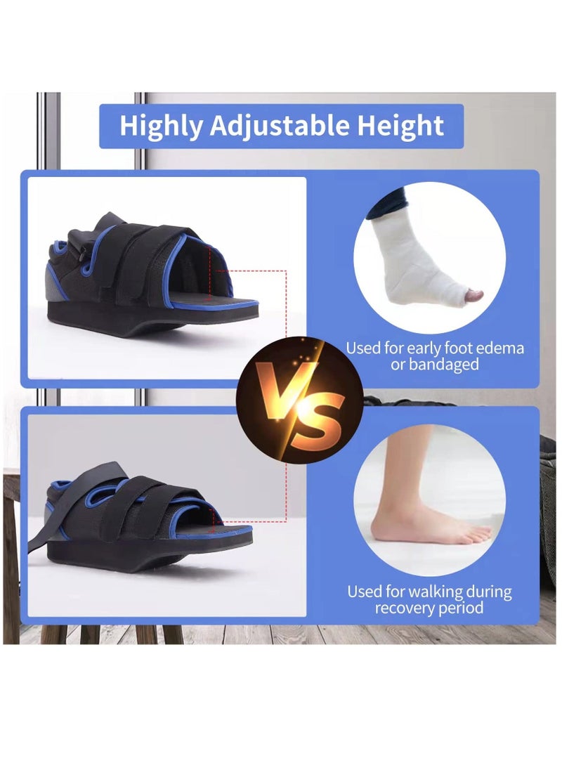 Post-op Shoes for Broken Toe Lightweight Shoes Medical Orthopedic Foot Brace Off-loading Healing shoe for Foot Surgery, Large