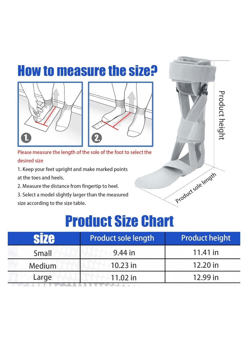 AFO Foot Drop Brace Splint Ankle Foot Orthosis Walking with Shoes or Sleeping Drop Foot Stabilizer Support for Stroke Hemiplegia Medium Right