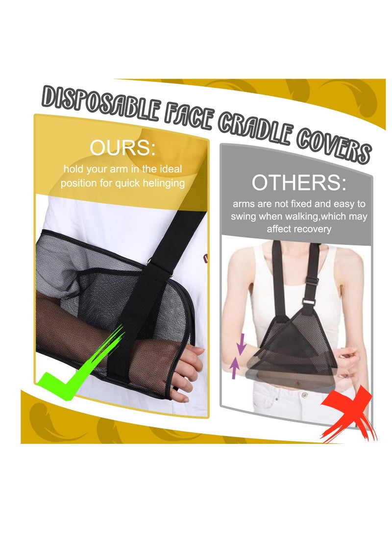 2 Pcs Mesh Arm Shoulder Sling Adjustable Shoulder Immobilizer for Shower Breathable Rotator Cuff Solution Lightweight Shoulder Sling for Shower Brace Black Arm Supports for Supporting Elbow Wrist