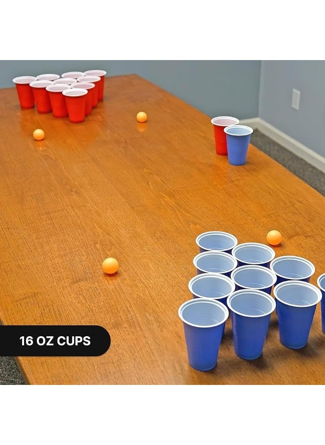 Beer Pong Set, Red Cups and Ping Pong Balls.