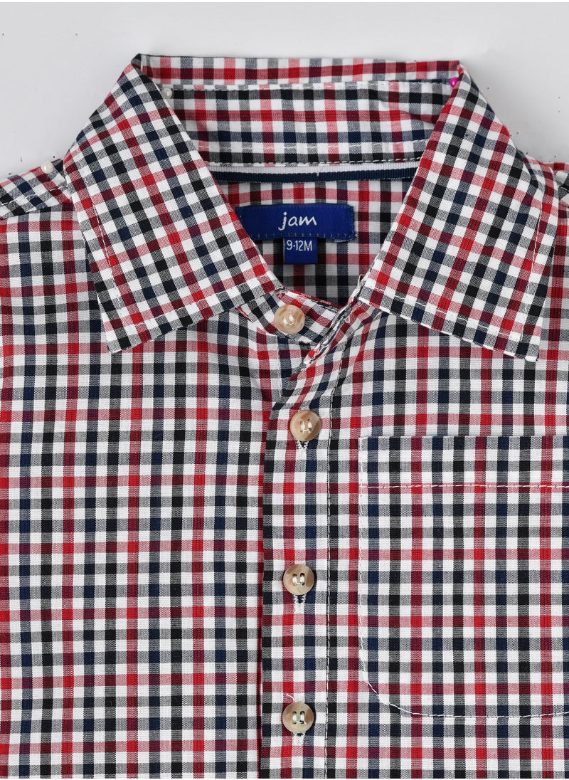 Boys' Multicolor Gingham Checkered Shirt